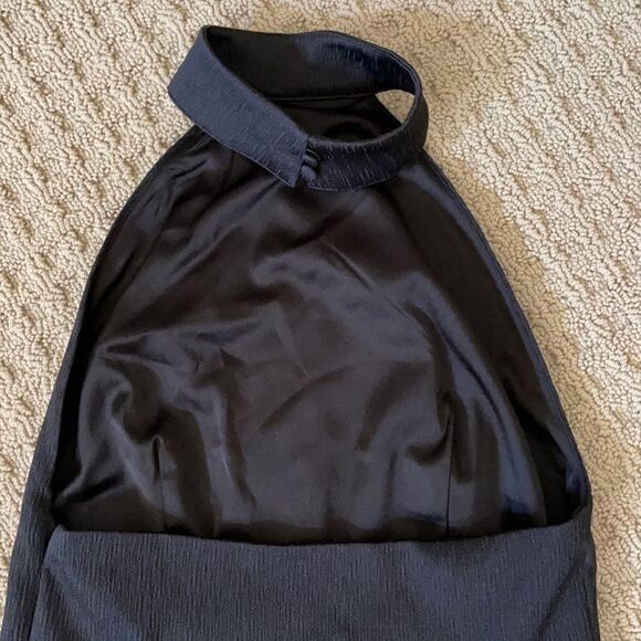 Stylestalker Asymmetrical Black Lana Noir Halter Crepe Dress S - Picture 9 of 14